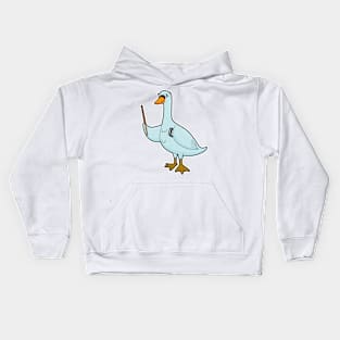 Swan as Teacher with Book & Pointer Kids Hoodie